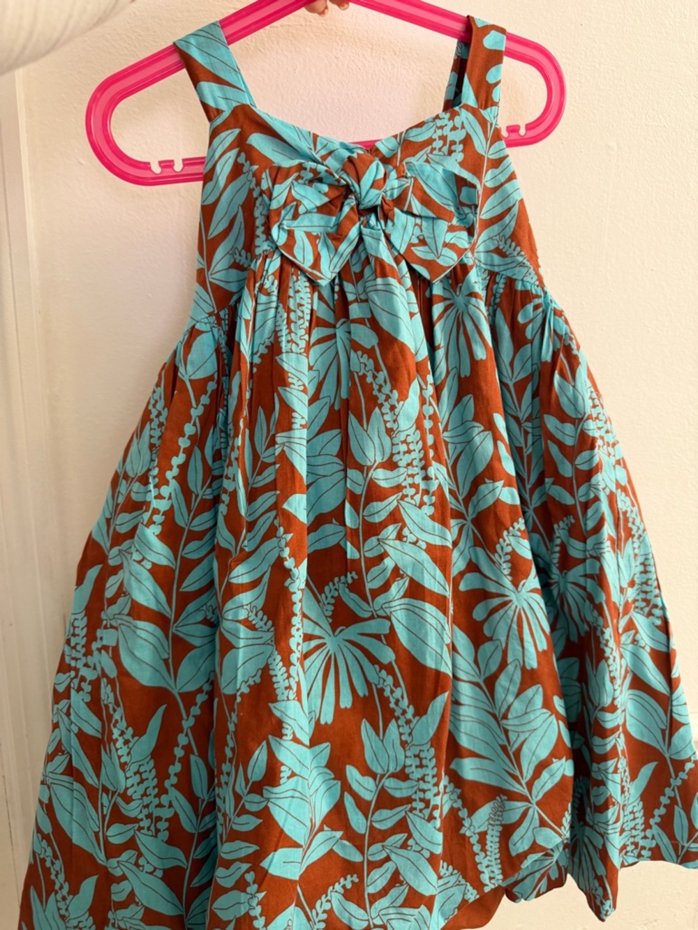 Janie and Jack Tropical Knotted Bow Sundress with matching Hat size 8